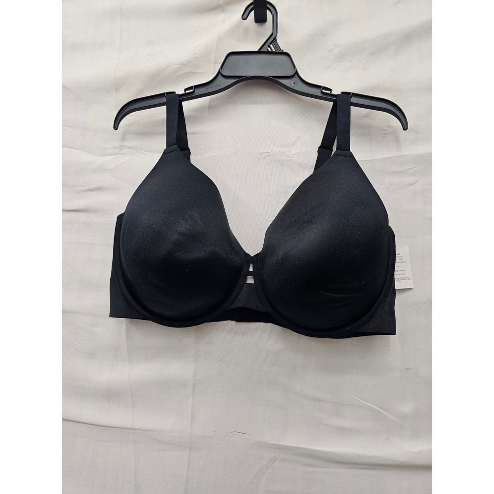 Auden Womens Lightly Lined Full Coverage Bra Black Nylon Blend Size 42DDD